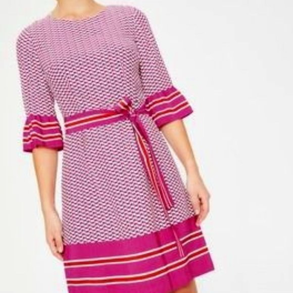 Boden Pink Pattern floral belted Anrea dress in mint condition - Picture 1 of 3